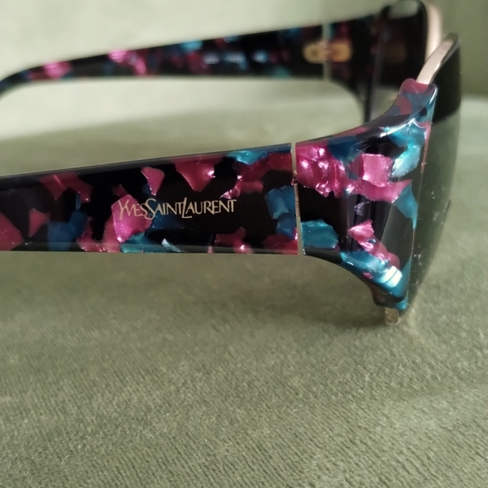 Yves Saint Laurent Black and Pink Sunglasses